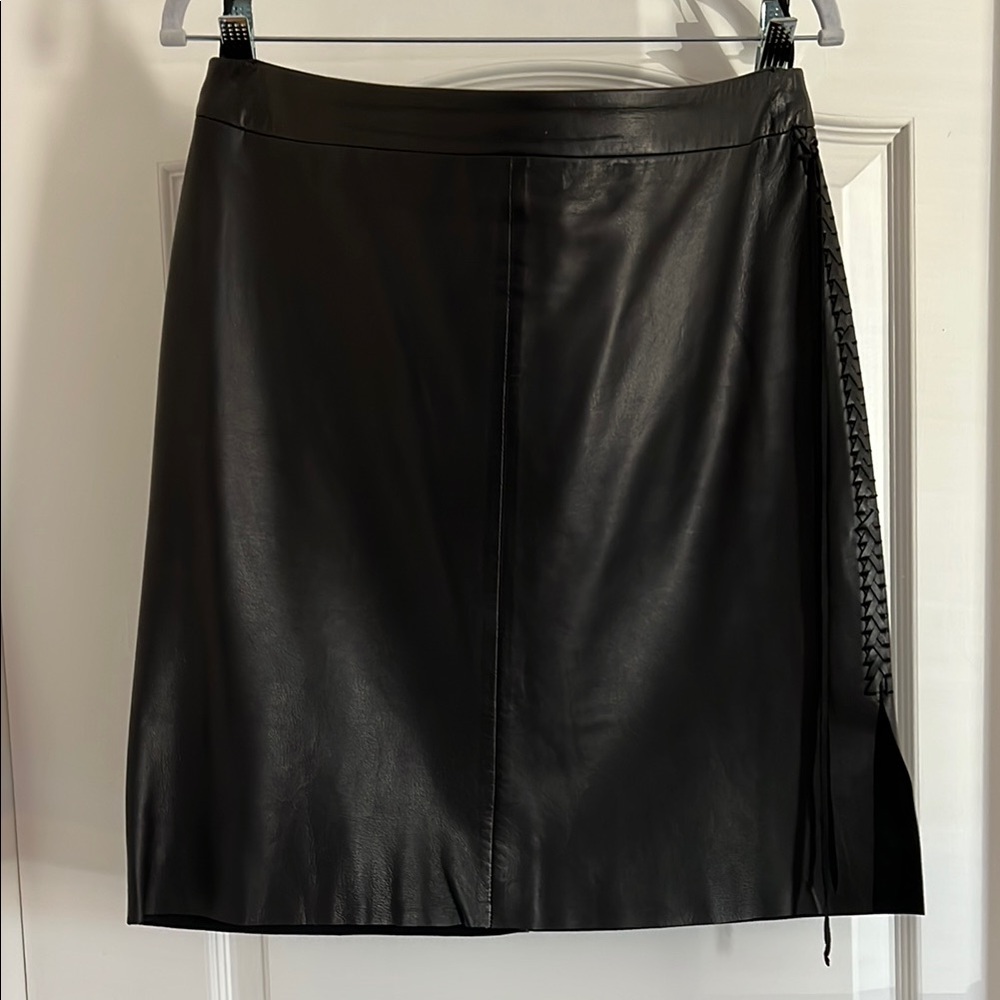 Elegant Black Leather Skirt